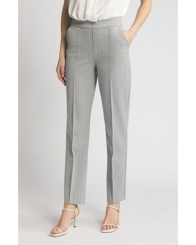 Hue Stripe Pull-on Ponte Knit leggings - Gray