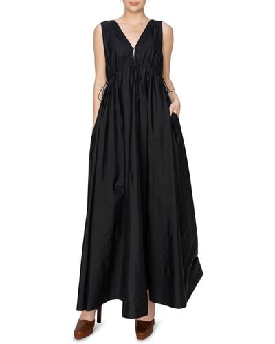 MELLODAY Ruched Maxi Dress - Black