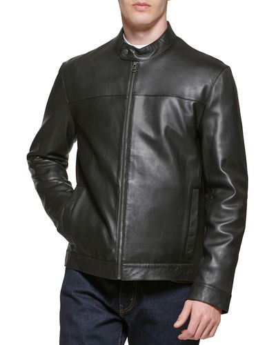 Cole Haan Faux Leather Jacket - Black LRG