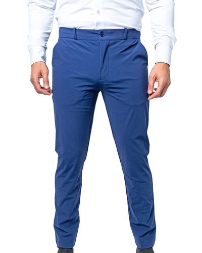 Maceoo Orbita Slim Fit Pants - Blue