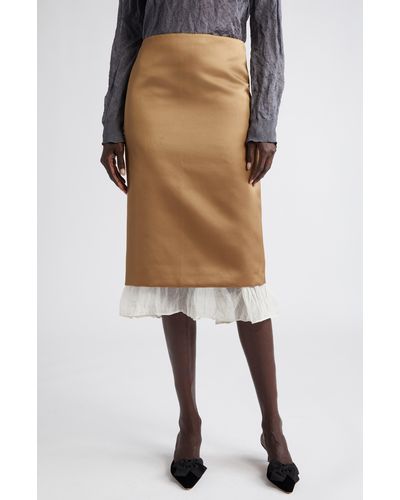 Altuzarra Fannie Layered Look Pencil Skirt - Natural