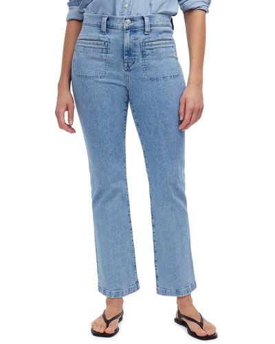Madewell Mid Rise Kick Out Crop Jeans - Blue