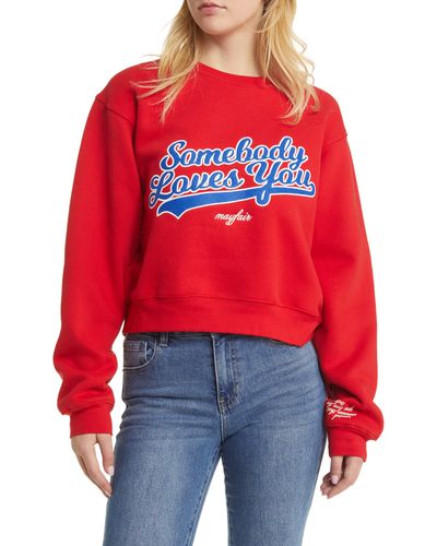 The Mayfair Group Somebody Graphic Sweatshirt - Red