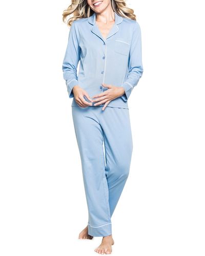 Petite Plume Luxe Pima Cotton Pajamas - Blue