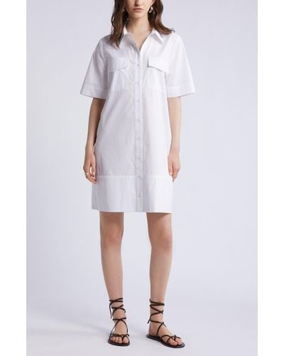 Nordstrom Poplin A-line Shirtdress - White