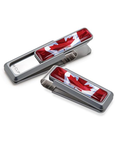 M-clip Canadian Flag Money Clip - Red