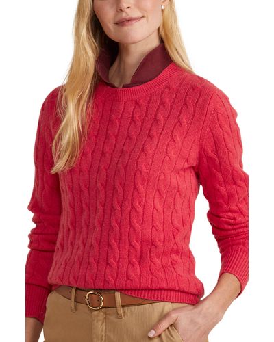 Vineyard Vines Cable Stitch Cashmere Sweater - Red