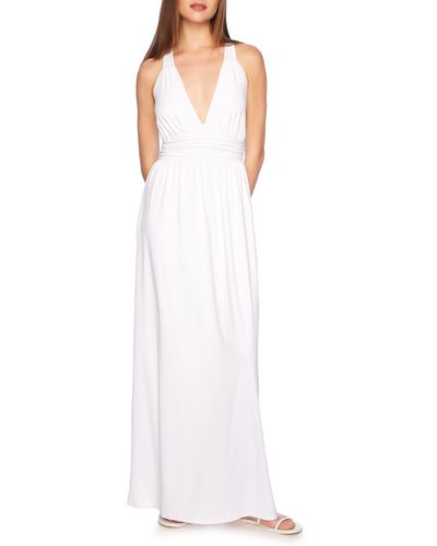 Susana Monaco Crossback Sleeveless Maxi Dress - White