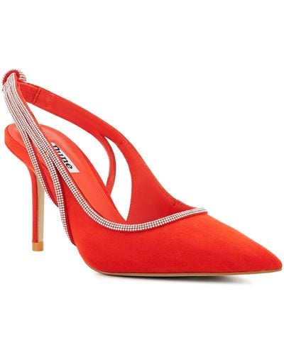 Dune Cinematic Pointed Toe Slingback Pump - Red