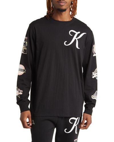 Kappa Long Sleeve Cotton Graphic T-shirt - Black