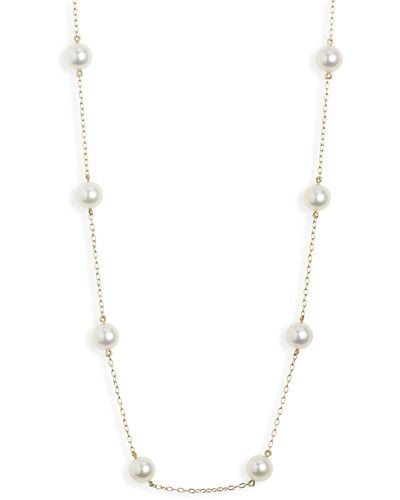 Mikimoto Genuine Ayoka Pearl Station Necklace - White