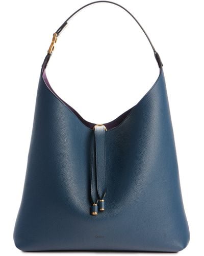 Chloé Marcie Leather Hobo Bag - Blue