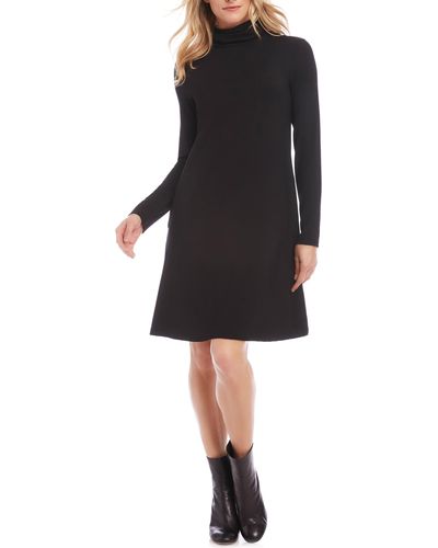 Karen Kane Quinn Turtleneck Long Sleeve Dress - Black
