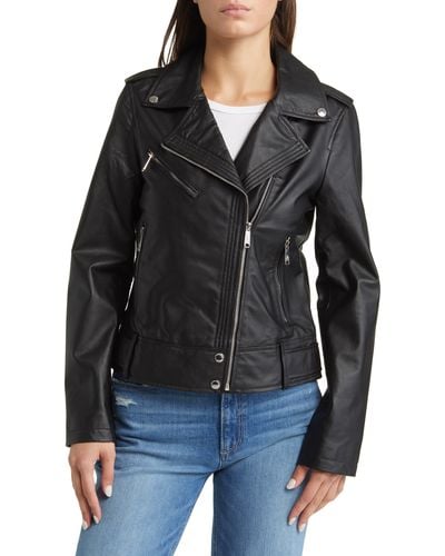 Sam Edelman Leather Moto Jacket - Black