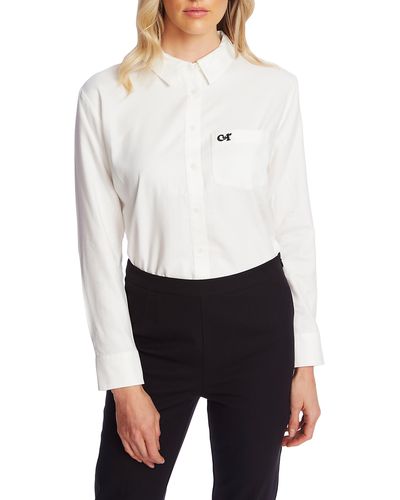 Court & Rowe Logo Embroidered Button-up Shirt - White
