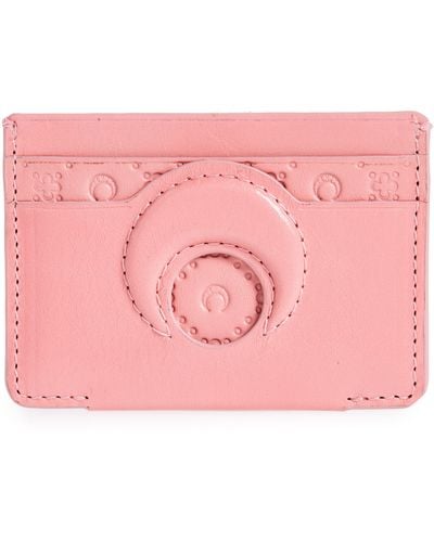 Marine Serre Recycled Leather Card Case - Pink