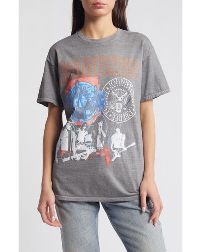 Merch Traffic Ramones Cotton Graphic T-shirt - Gray