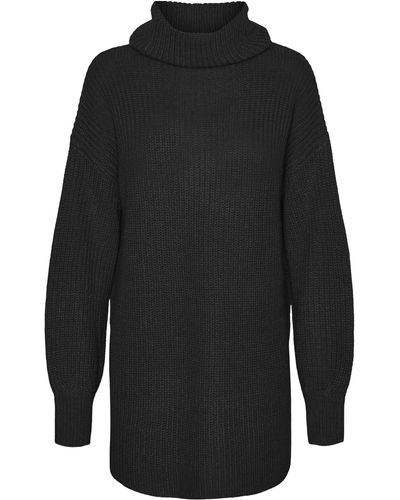 Vero Moda Sayla Cowl Neck Tunic Sweater - Black