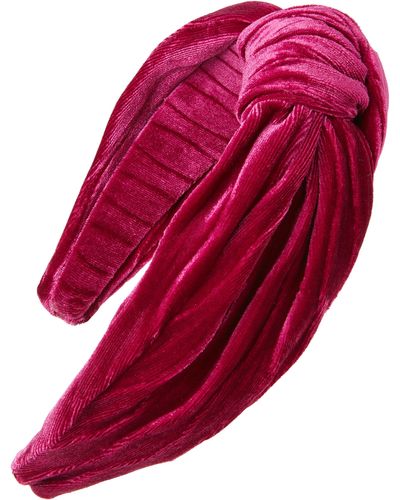 Tasha Knotted Velvet Headband - Red