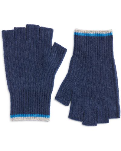 Nordstrom Fingerless Cashmere Gloves - Blue
