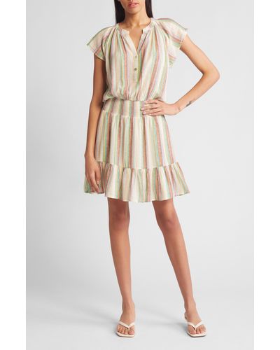 Rails Augustine Stripe Linen Blend Dress - Natural