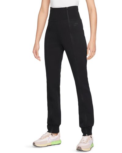 Nike Sportswear Tech Fleece High Waist Slim Zip Pants - Black