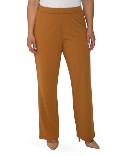Standards & Practices High Waist Stretch Crepe Pants - Brown