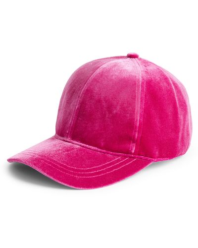 Treasure & Bond Velvet Baseball Cap - Pink