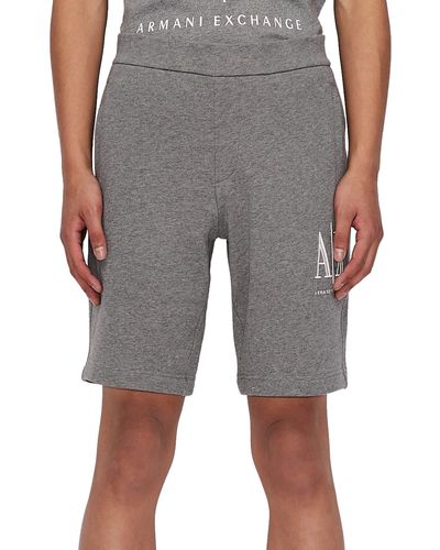 Armani Exchange Icon Logo Sweat Shorts - Gray