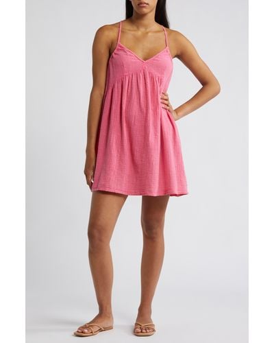 Rip Curl Classic Surf Cotton Cover-up Dress - Red