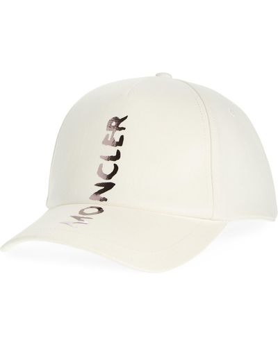 Moncler Graffiti Logo Twill Baseball Cap - White