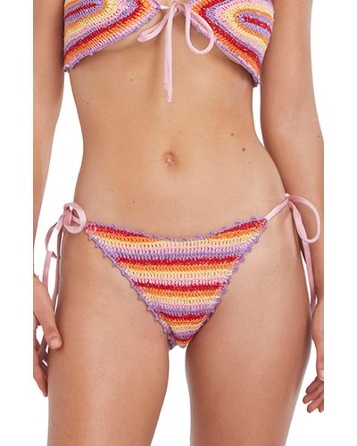 CAPITTANA Lucy Reversible Crochet Bikini Bottoms - Red