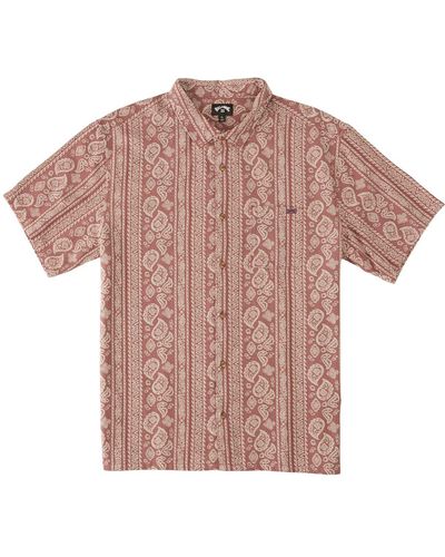 Billabong Sundays Stripe Jacquard Short Sleeve Button-up Shirt - Pink