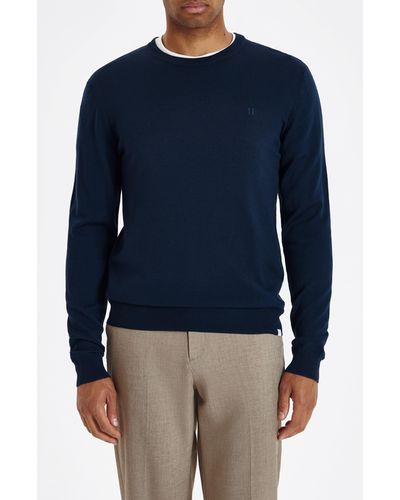 Les Deux Greyson Merino Wool Crewneck Sweater - Blue
