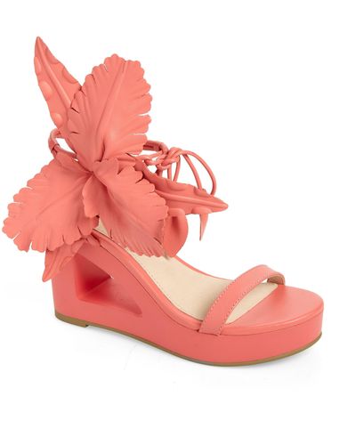 Cecelia New York Lily Cutout Wedge Sandal - Pink