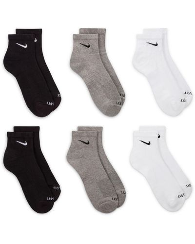 Nike Dri-fit 6-pack Everyday Plus Cushioned Low Socks - White