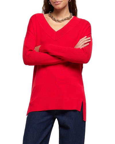 River Island V-neck Sweater - Red