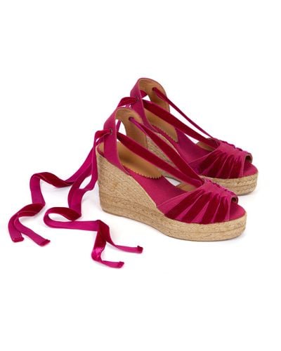 Penelope Chilvers Catalina Dali Espadrille Wedge - Red