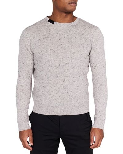 Redvanly Bordon Fleck Merino Wool Crewneck Sweater - Gray