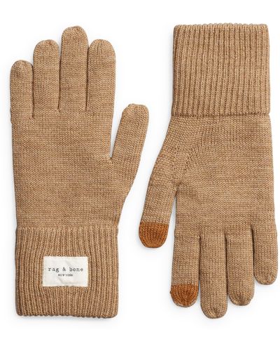Rag & Bone Addison Wool Blend Touchscreen Gloves - Natural