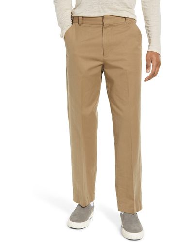 Vince Relaxed Cotton Blend Pants - Natural