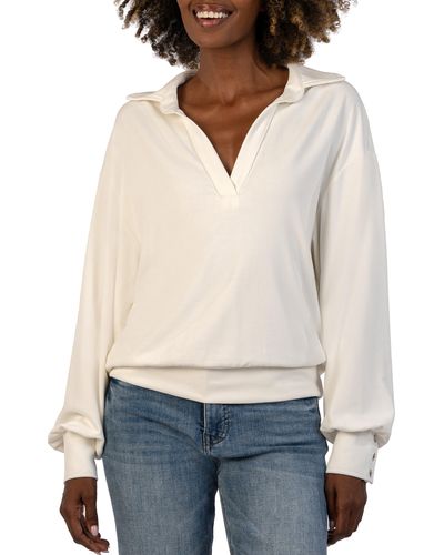 Kut From The Kloth Audrina Johnny Collar Pullover - White