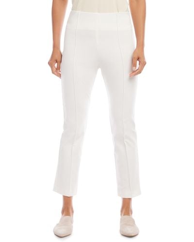 Karen Kane Pintuck Crop Pants - White