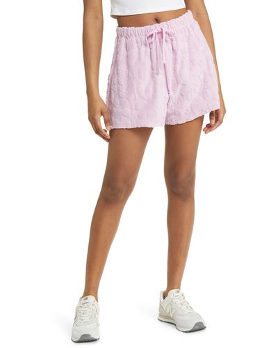 Billabong Loosen Up Jacquard Terry Cloth Shorts - Pink
