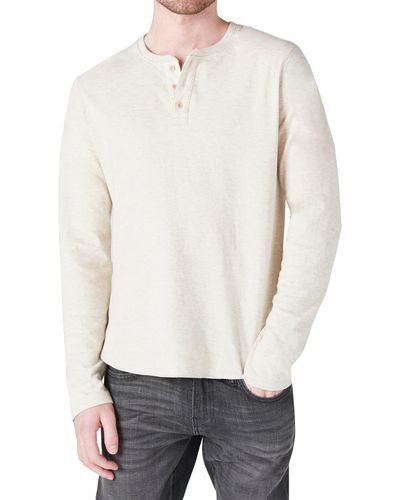 Lucky Brand Duofold Cotton Henley - White