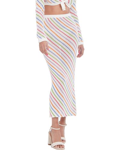 CAPITTANA Bruna Stripe Crochet Cover-up Skirt - Multicolor