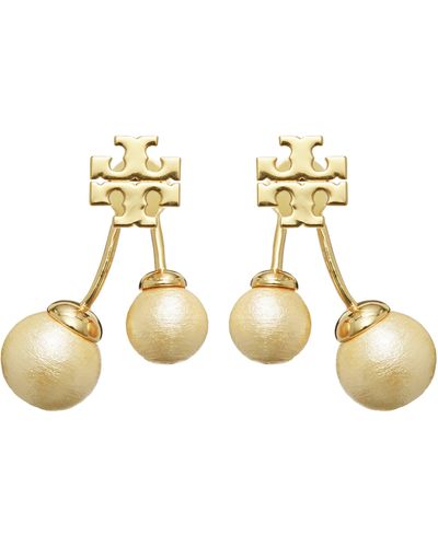 Tory Burch Kira Imitation Pearl Drop Earrings - Metallic
