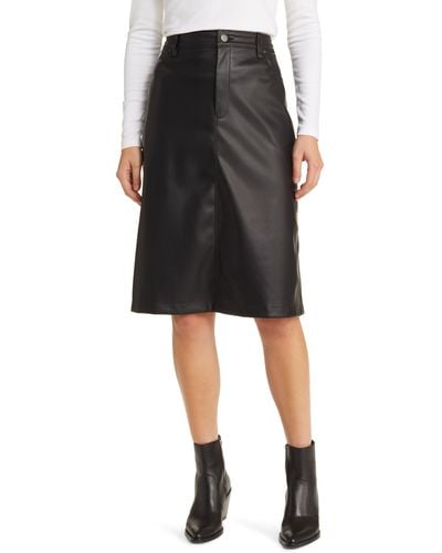 Treasure & Bond Faux Leather Skirt - Black