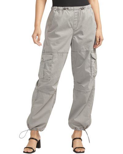 Silver Jeans Co. Parachute Stretch Cotton Cargo Pants - Gray