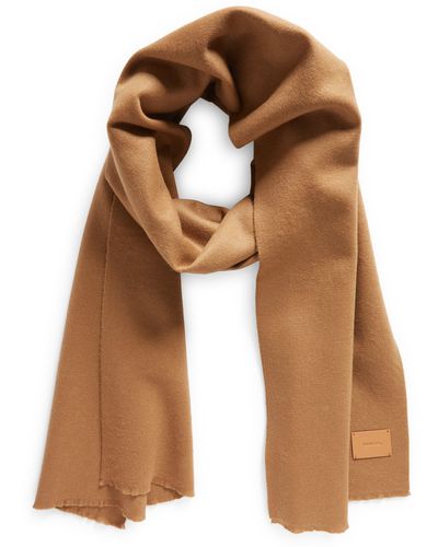 Vince Double Face Wool & Cashmere Fringe Scarf - Brown
